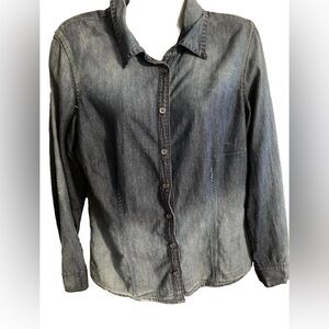 Nine West size two toned M blue Vintage America western shirt Flaw